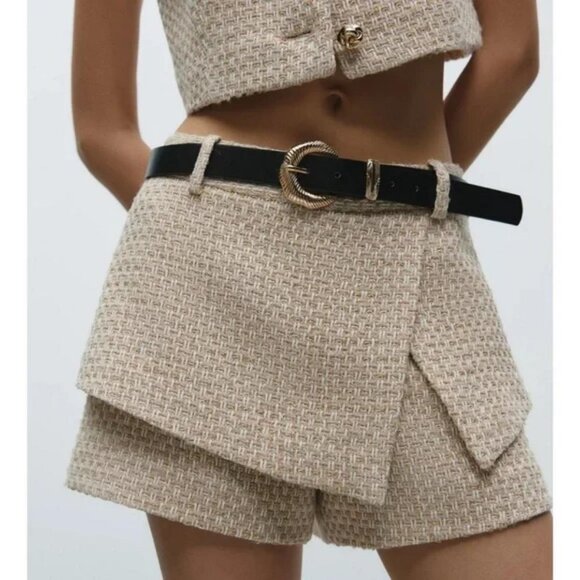 ZARA BELTED TEXTURED SKORT - Picture 6 of 8